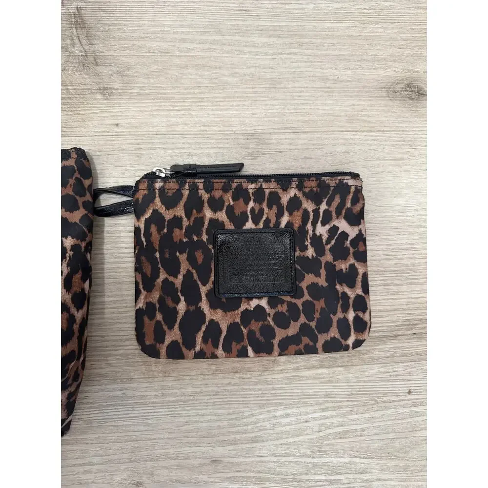 Coach Tan Ocelot Print Nylon Mini Packable Shoulder Bag & Pouch Vintage F33312